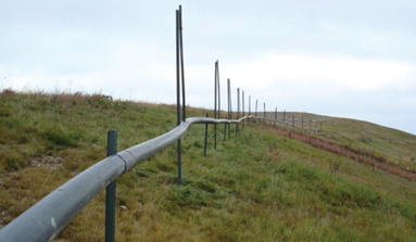 Stanchions Mounted on Temporary Posts
